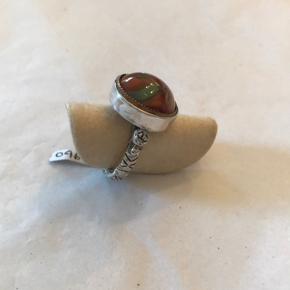 Recycled Antique Button Ring - Picture 2 of 5
